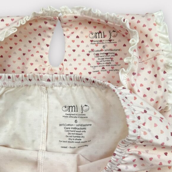 Sz 6 Omi Jo Pink Rainbow Hearts library tunic set EUC - Picture 4 of 4